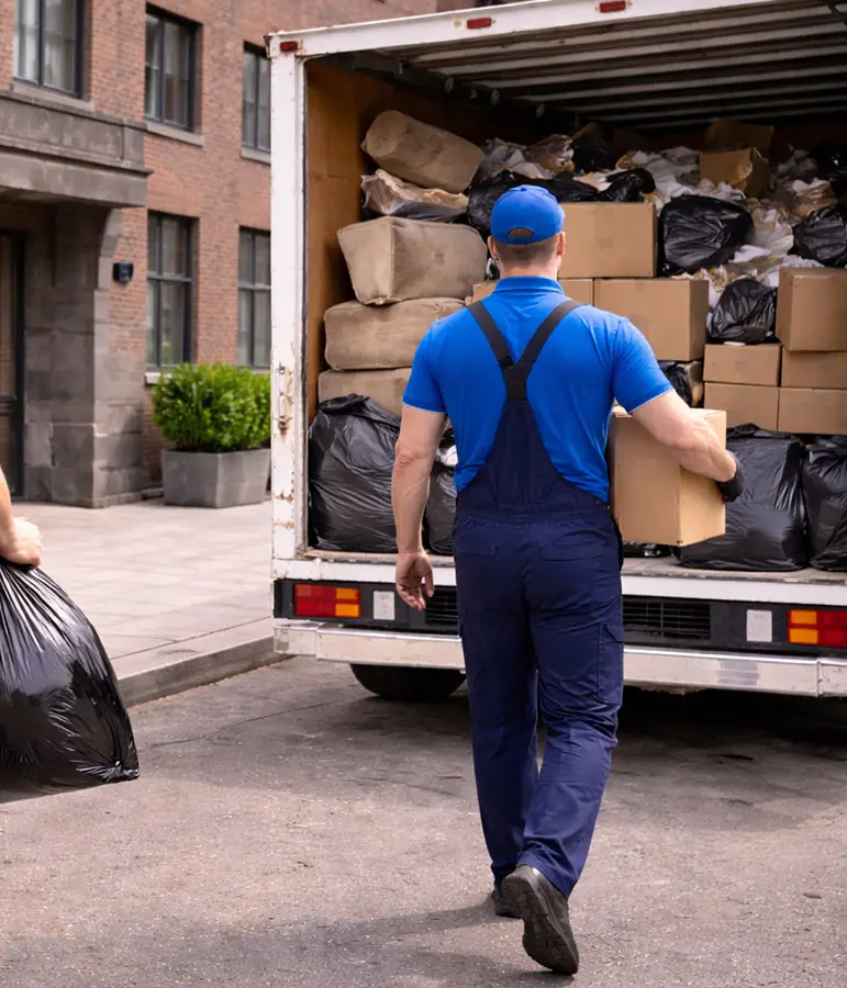 Kehrmann Service Zwei Möbelpacker bei der Entrümpelung